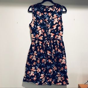 Gap Blue and Orange Flower Print Dress